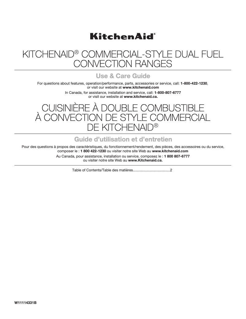 Página nº 1 - Manual de usuario KitchenAid KFDC558JSS