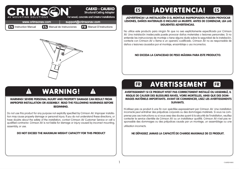 Imagen de la primera página del manual del dispositivo CA8XD