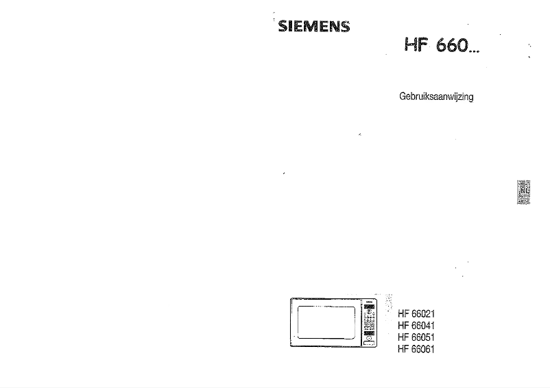 Página 1 del manual Manual de usuario Siemens HF66061