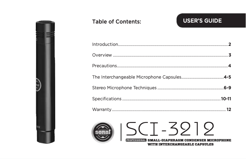 Página 1 del manual Manual de usuario Senal SCI-3212MP