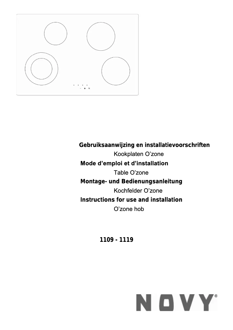 Imagen de la primera página del manual del dispositivo O’zone 1119