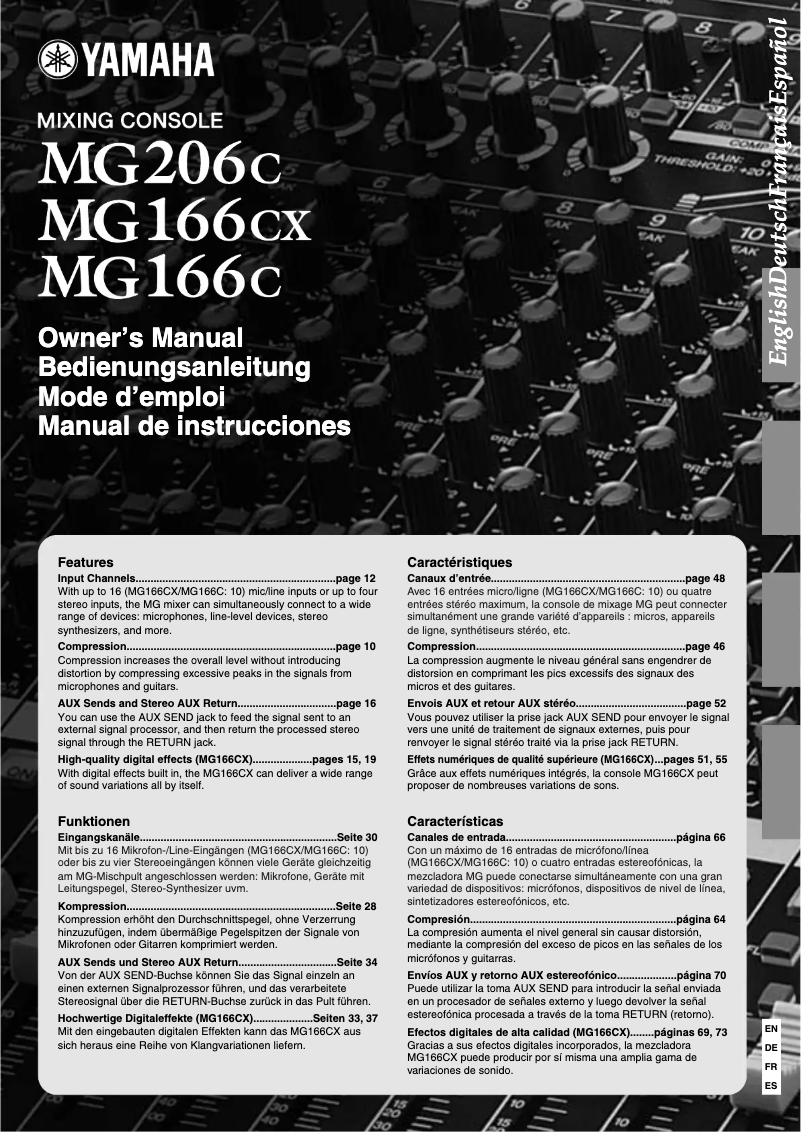 Imagen de la primera página del manual del dispositivo MG166C