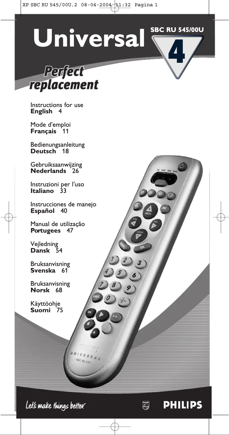 Imagen de la primera página del manual del dispositivo SBC RU 545