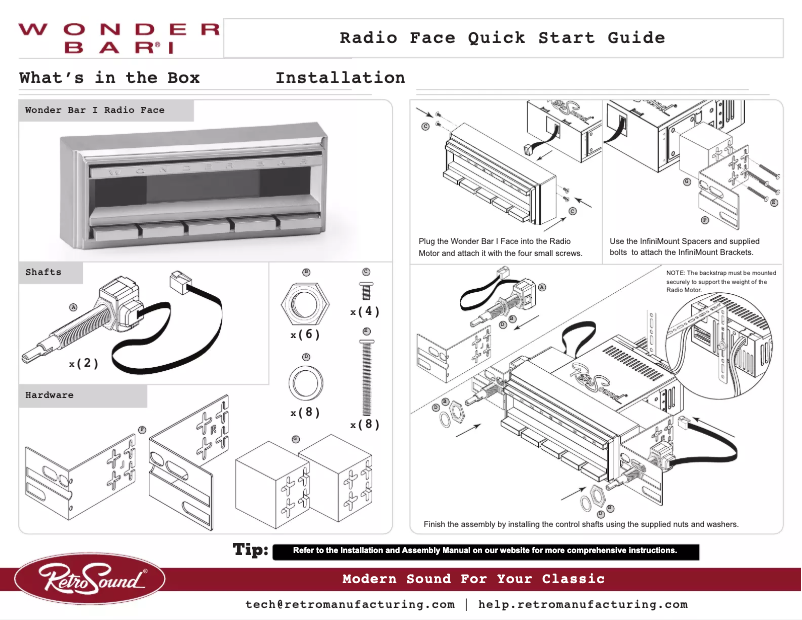 Imagen de la primera página del manual del dispositivo Wonderbar 1 M1