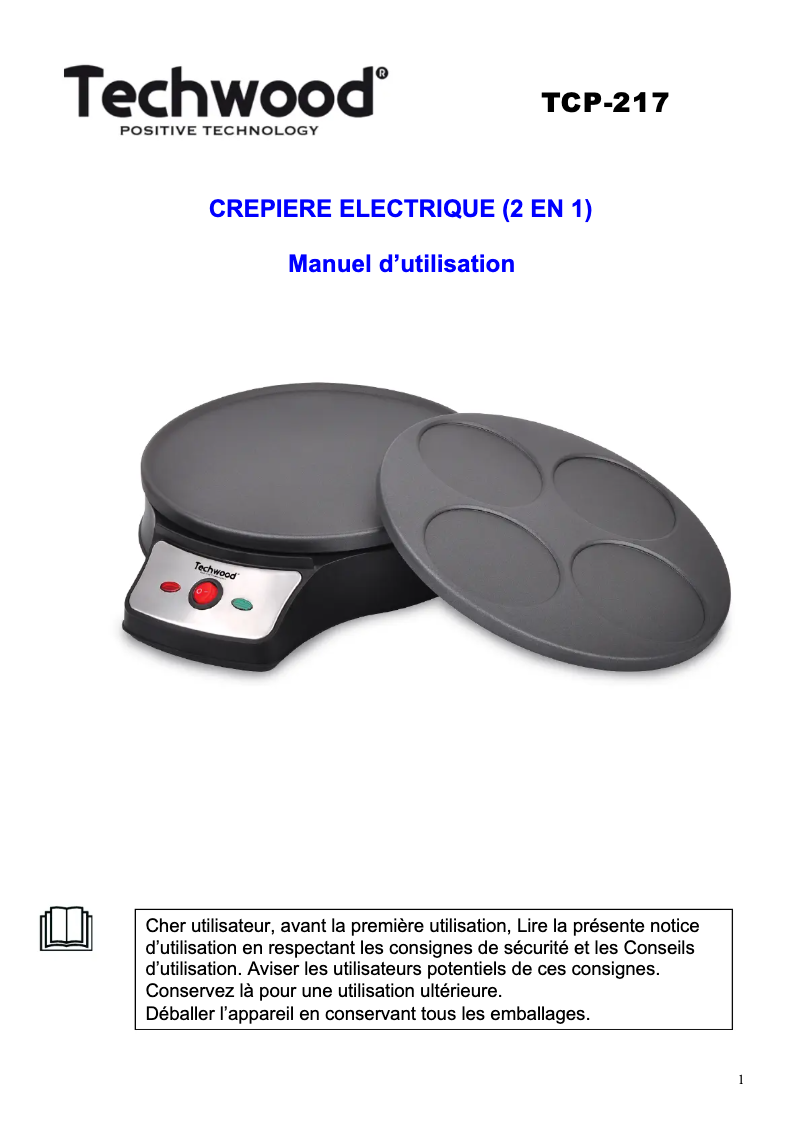 Página nº 1 - Manual de usuario Techwood TCP-217