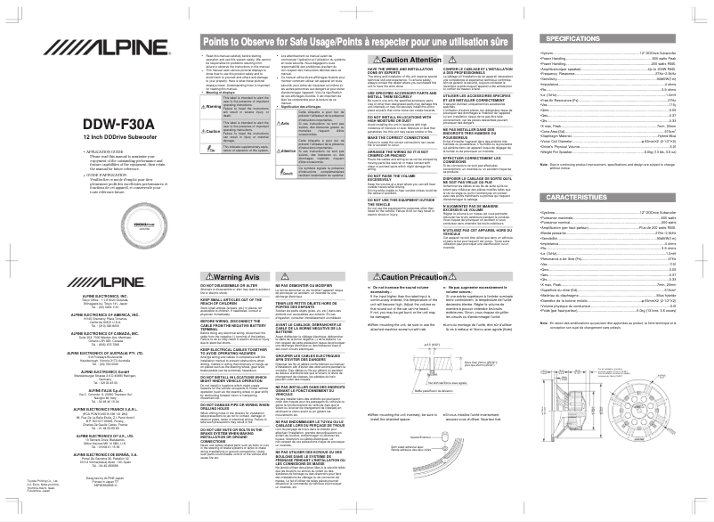 Imagen de la primera página del manual del dispositivo DDW-F30A