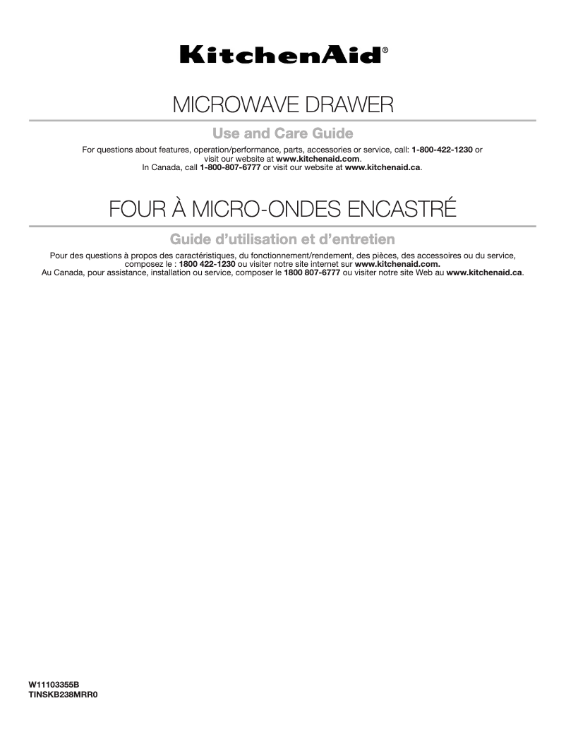 Página 1 del manual Manual de usuario KitchenAid KMBD104GSS