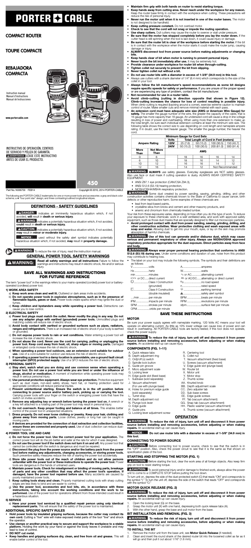 Imagen de la primera página del manual del dispositivo 450PK