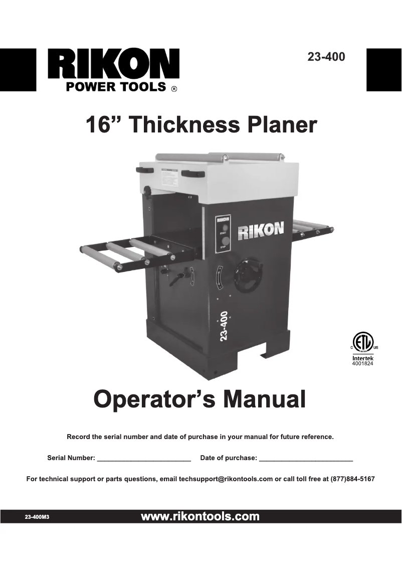 Imagen de la primera página del manual del dispositivo 23-400