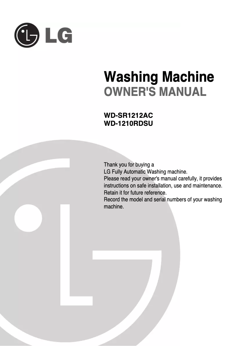 Imagen de la primera página del manual del dispositivo WD-SR1212AC