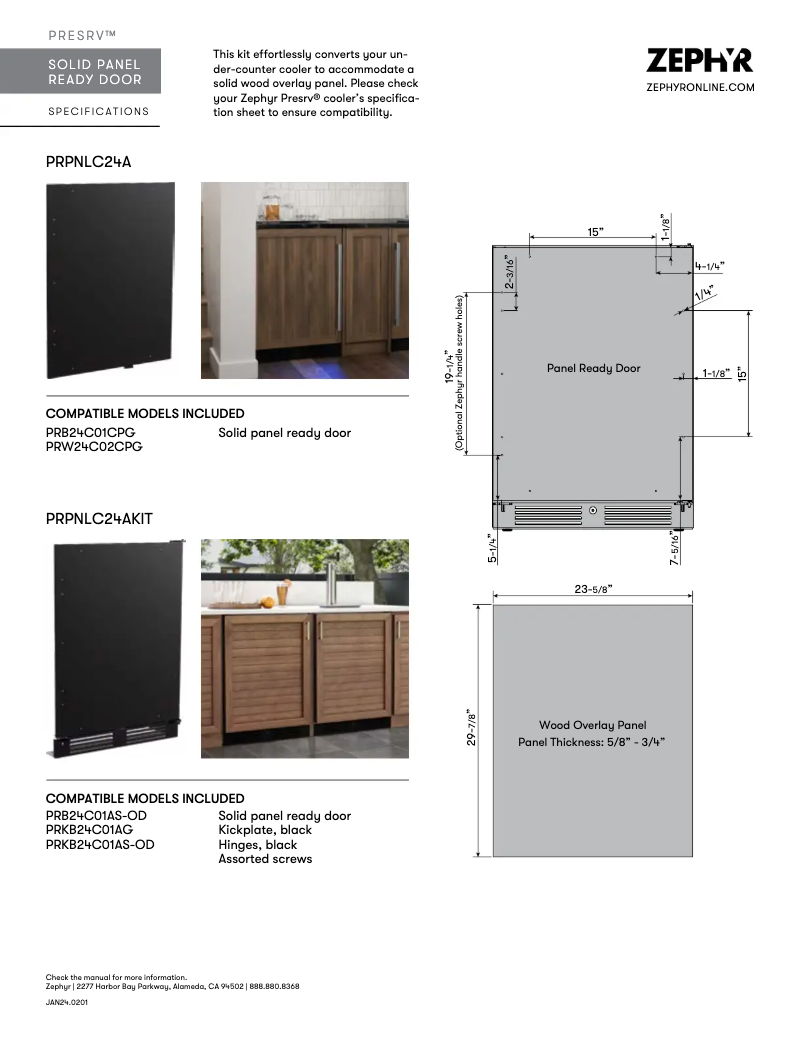 Página 1 del manual Ficha técnica Zephyr Presrv PRB24C01CPG