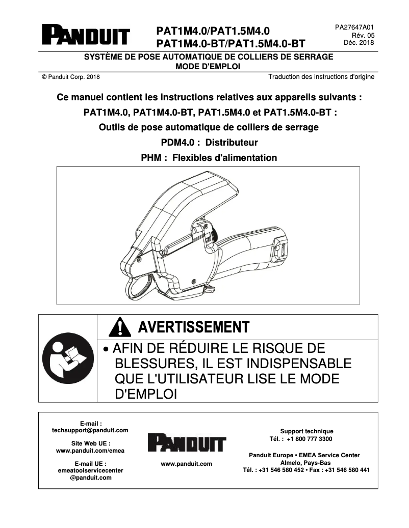 Imagen de la primera página del manual del dispositivo PDM4.0