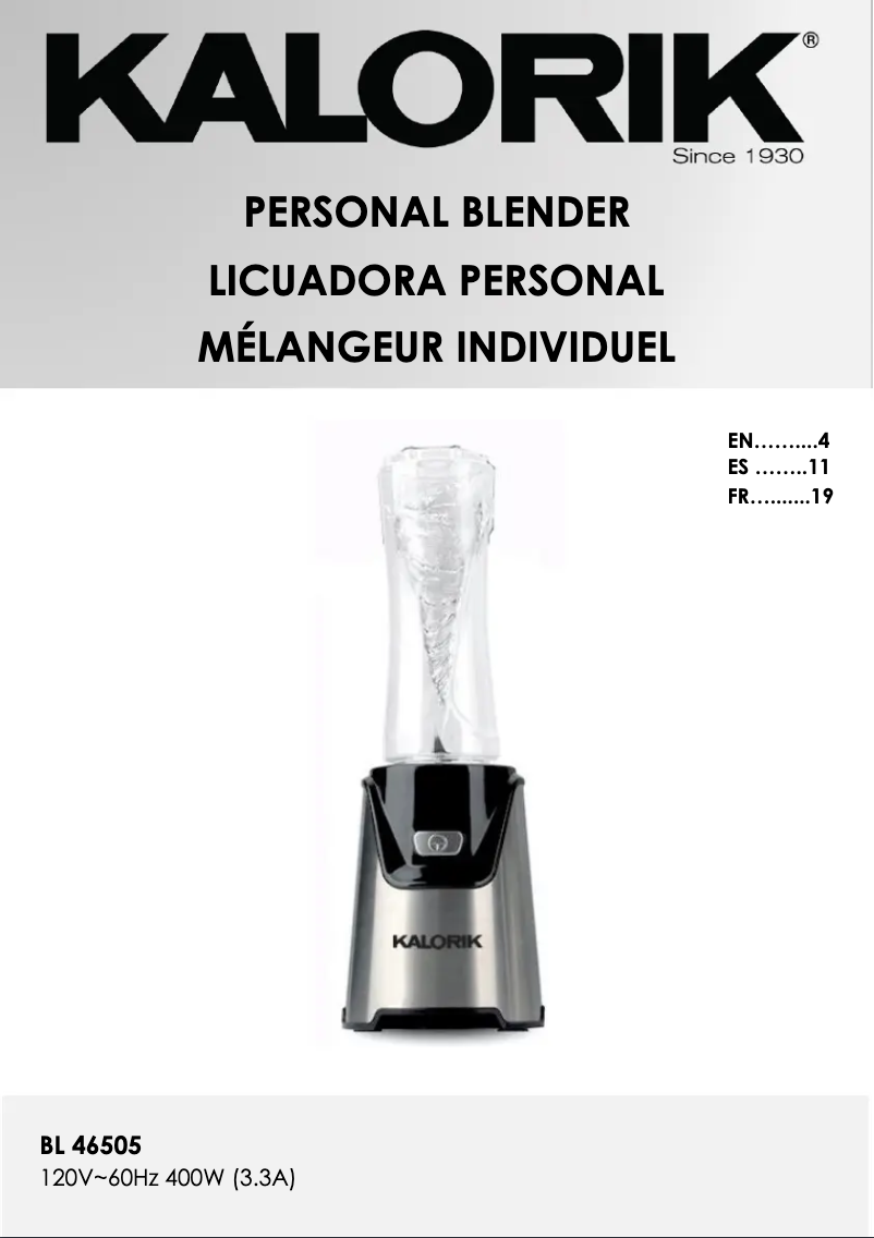 Imagen de la primera página del manual del dispositivo BL 46505