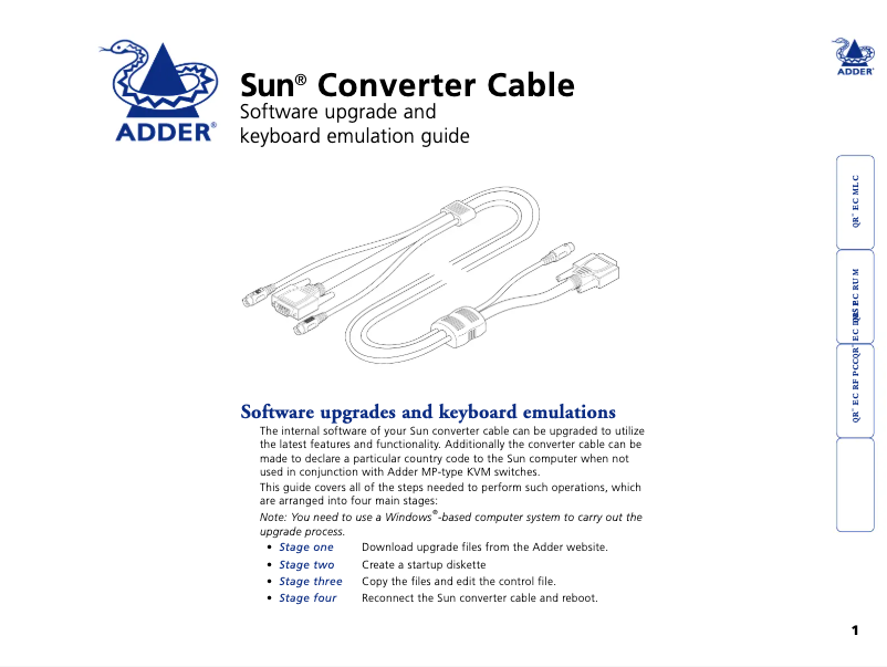 Página nº 1 - Manual de usuario Adder CCSUN