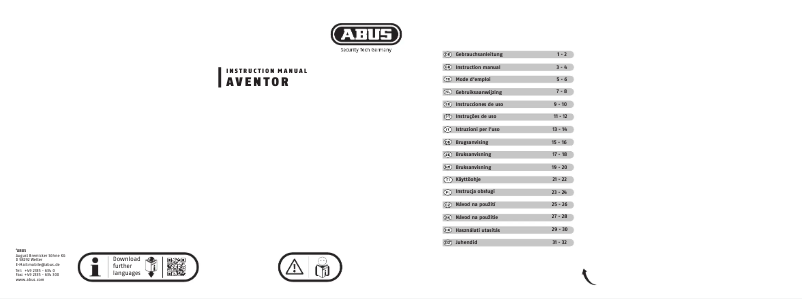 Página 1 del manual Manual de usuario Abus Aventor