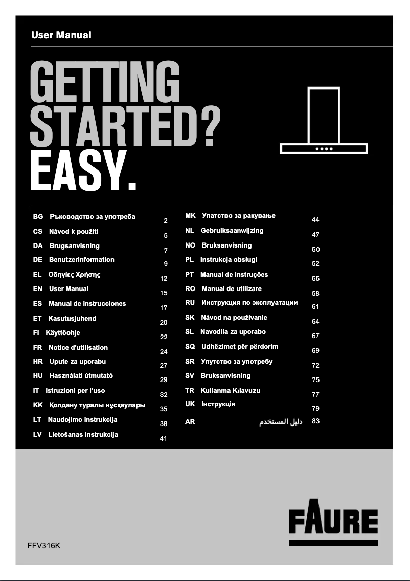 Imagen de la primera página del manual del dispositivo FFV316K