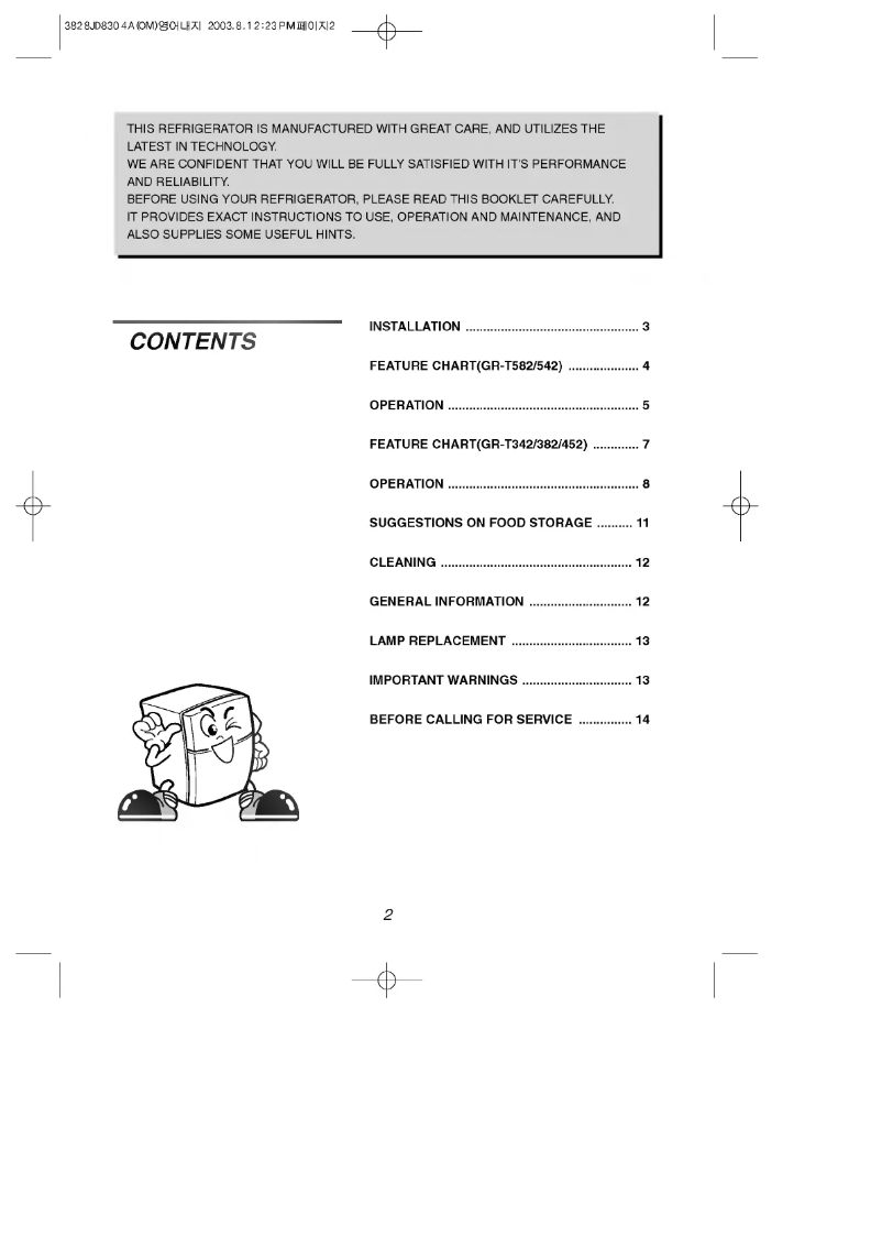 Página nº 1 - Manual de usuario LG GR-T342G