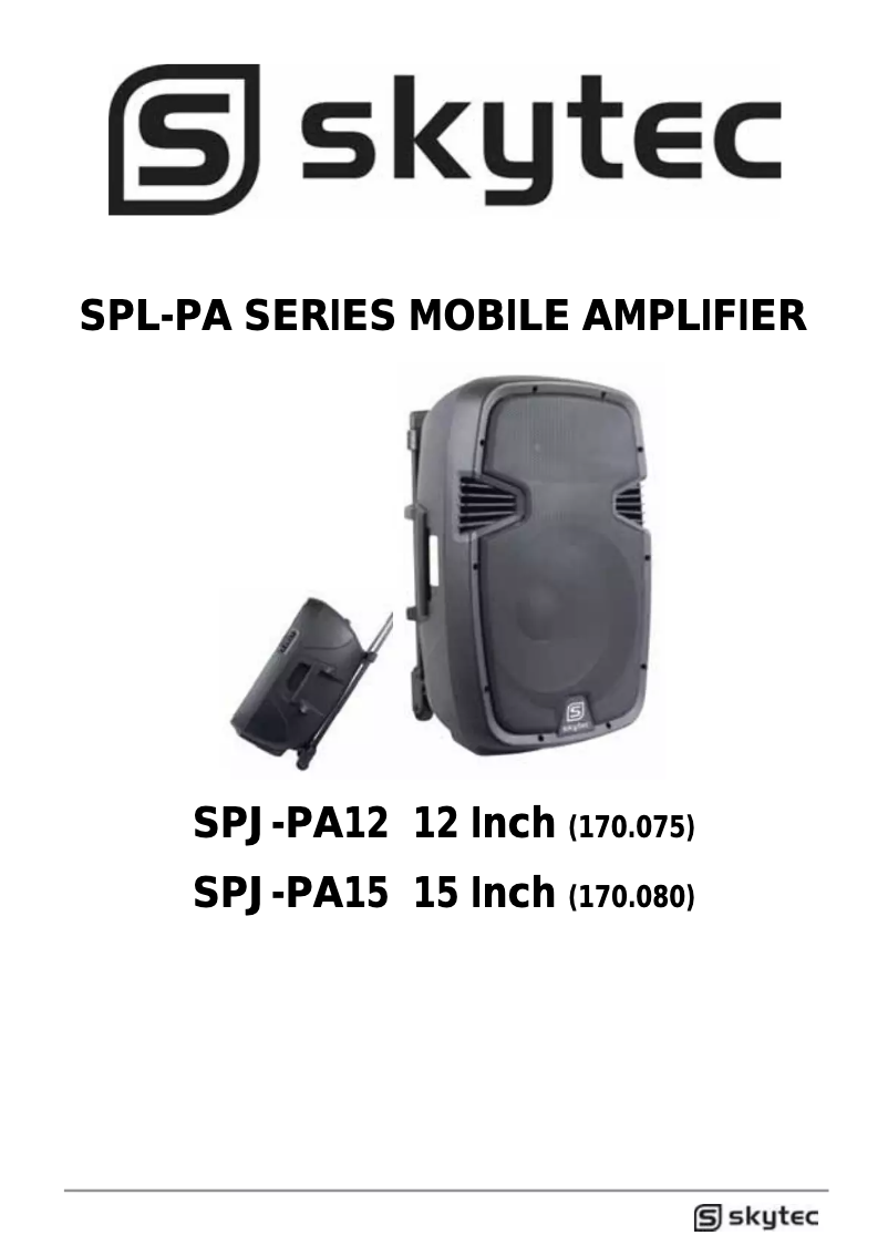 Página nº 1 - Manual de usuario Skytec SPJ-PA12