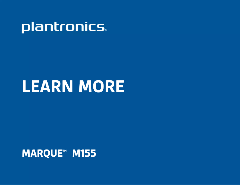 Página nº 1 - Manual de usuario Plantronics Marque M155