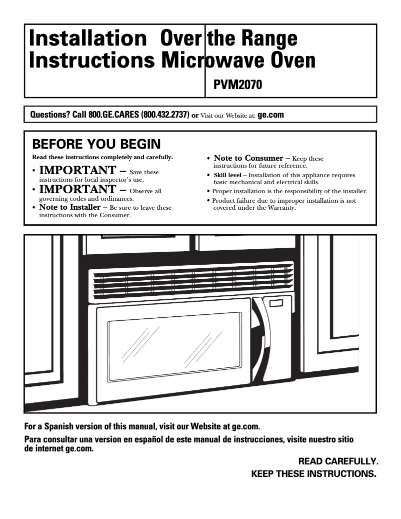 Imagen de la primera página del manual del dispositivo Spacemaker PVM2070SMSS