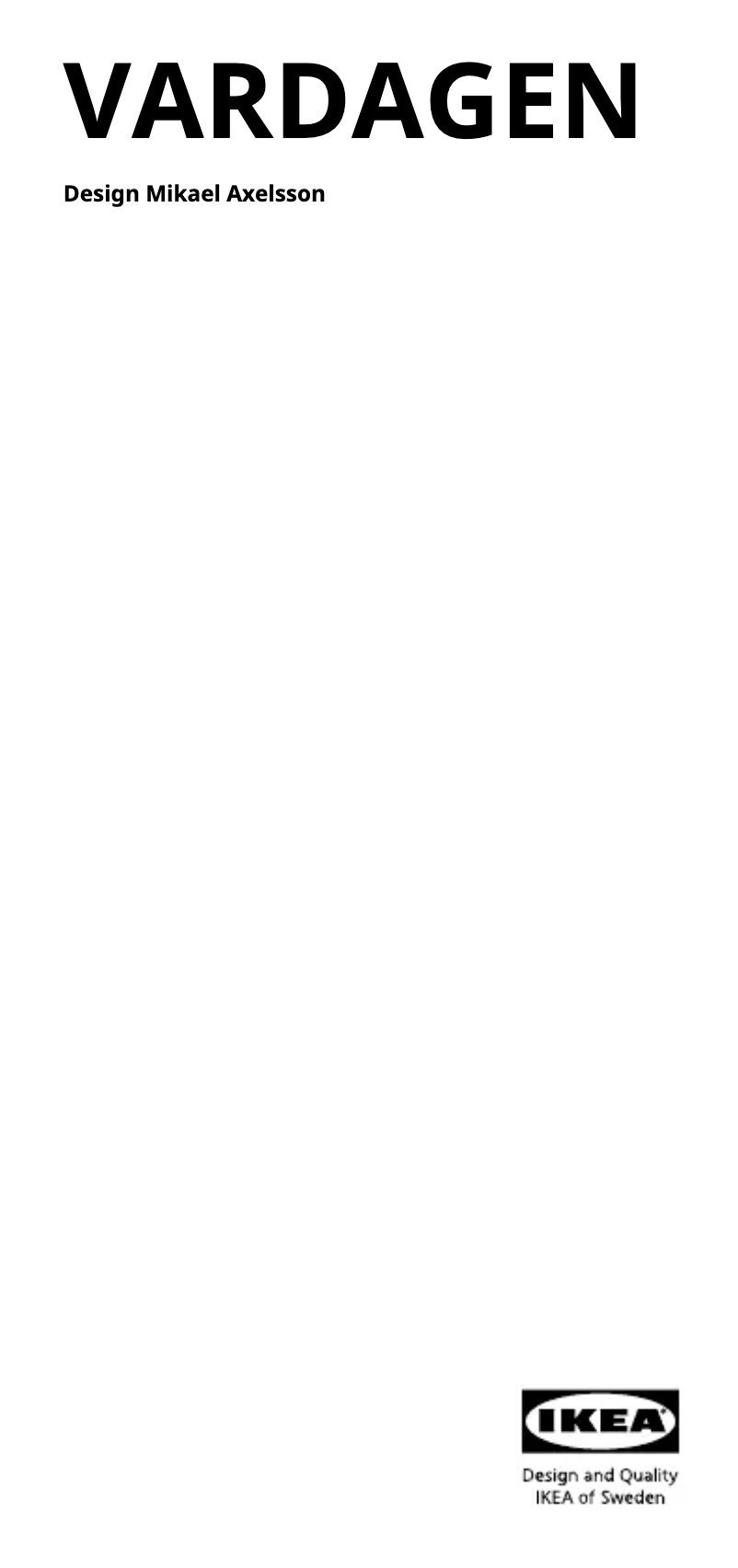 Página 1 del manual Manual de usuario Ikea VARDAGEN 304.380.14