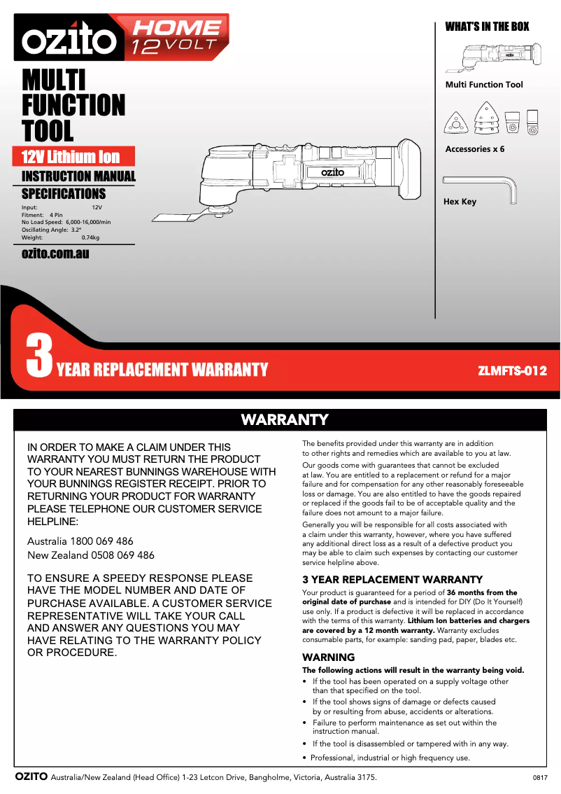 Imagen de la primera página del manual del dispositivo ZLMFTS-012