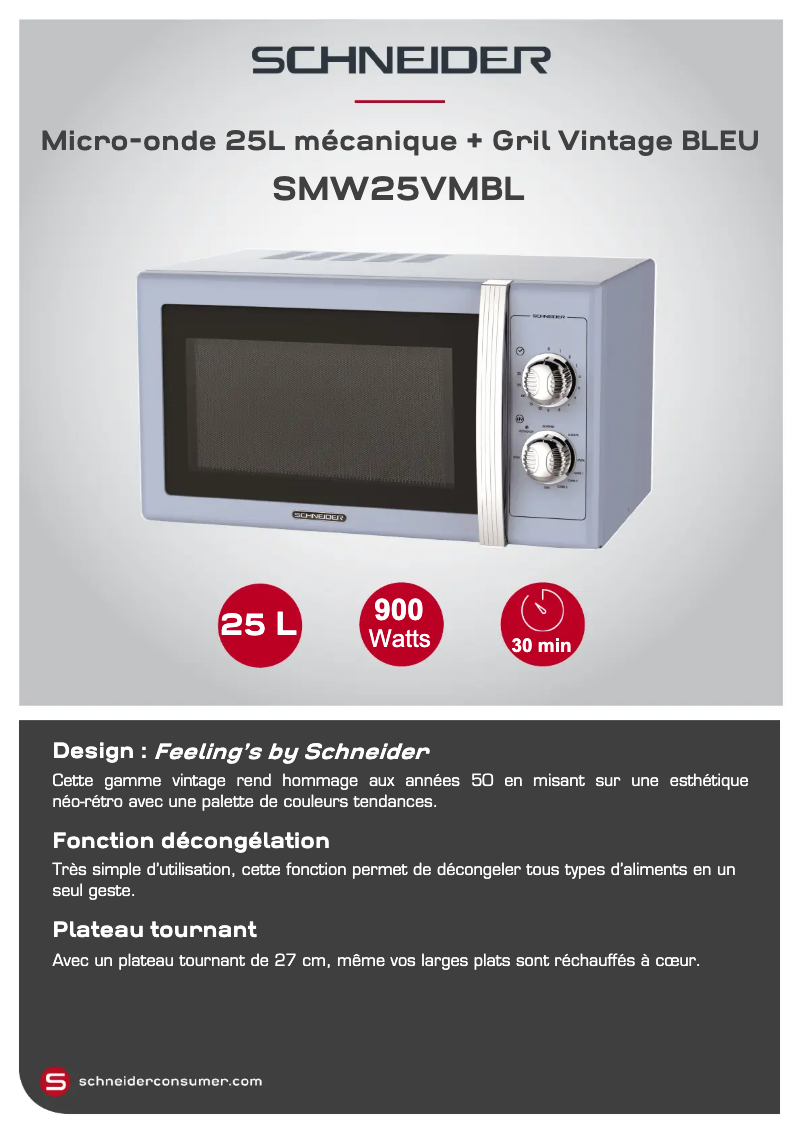 Página 1 del manual Ficha técnica Schneider SMW25VMBL