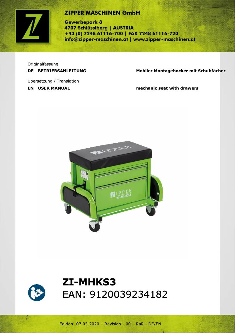 Imagen de la primera página del manual del dispositivo ZI-MHKS3