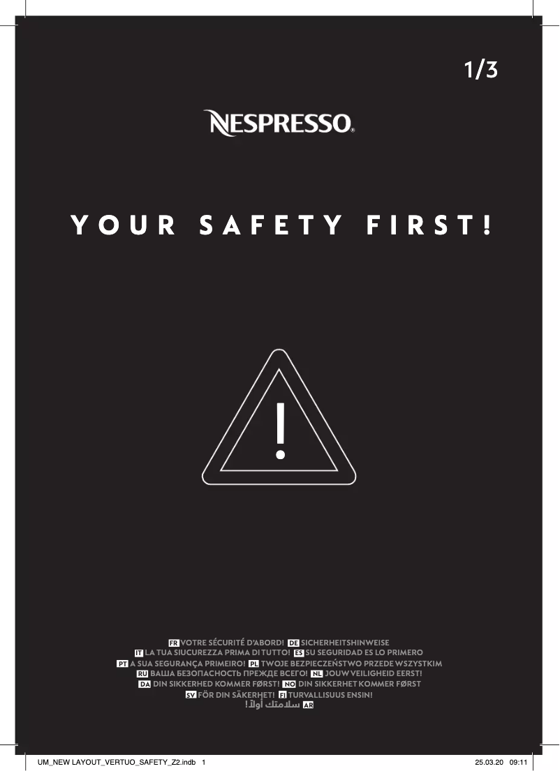 Imagen de la primera página del manual del dispositivo Nespresso Vertuo Next