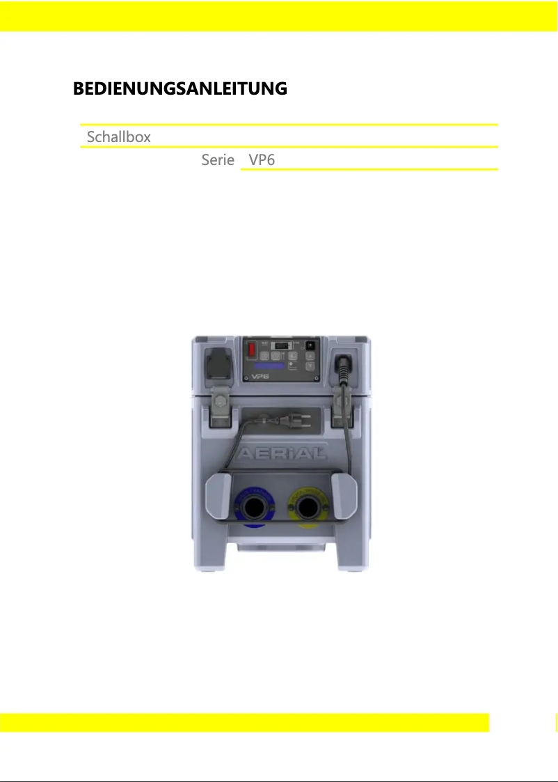 Imagen de la primera página del manual del dispositivo VP 6