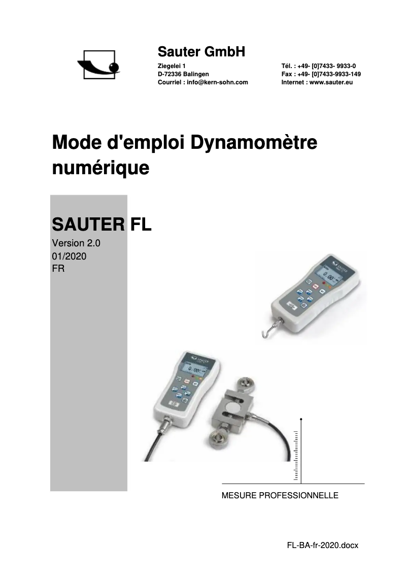 Página 1 del manual Manual de usuario Kern FL 20K