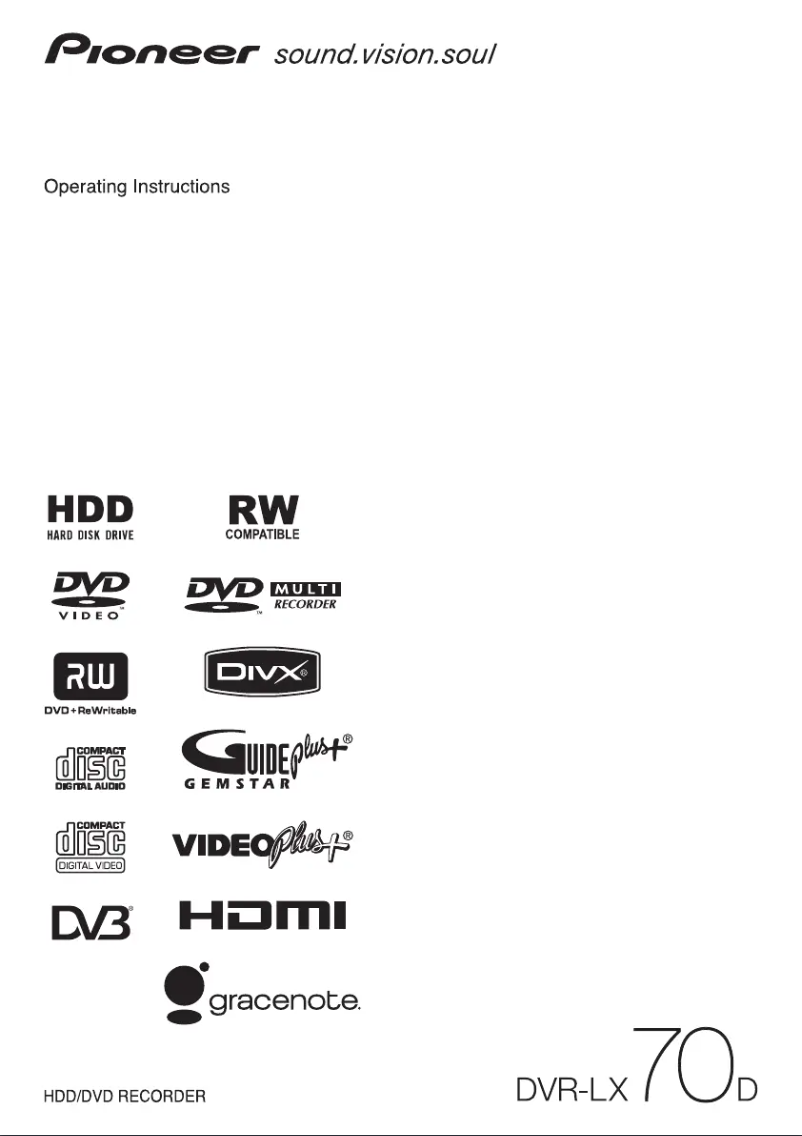Imagen de la primera página del manual del dispositivo DVR-LX70D