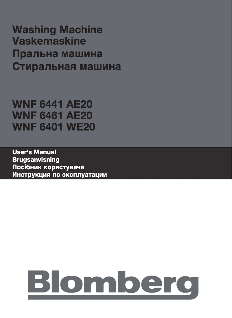 Imagen de la primera página del manual del dispositivo WNF 6461 AE20