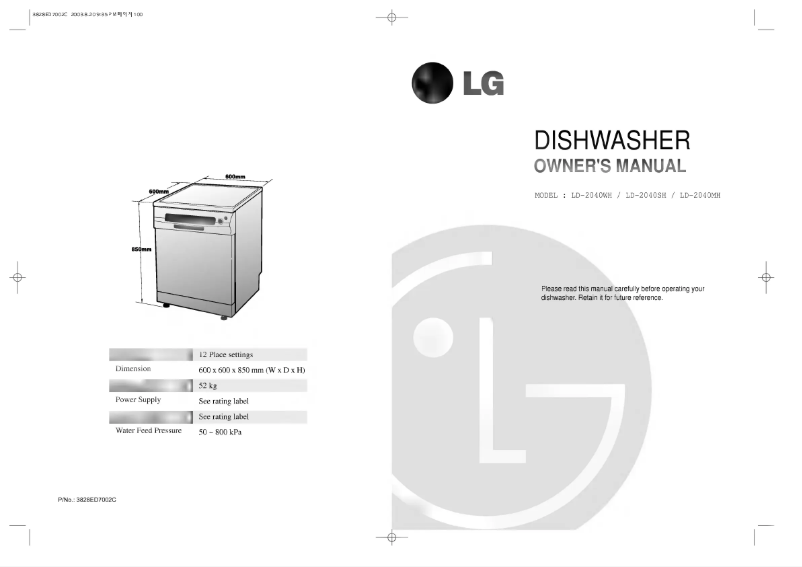 Imagen de la primera página del manual del dispositivo LD-2040WH