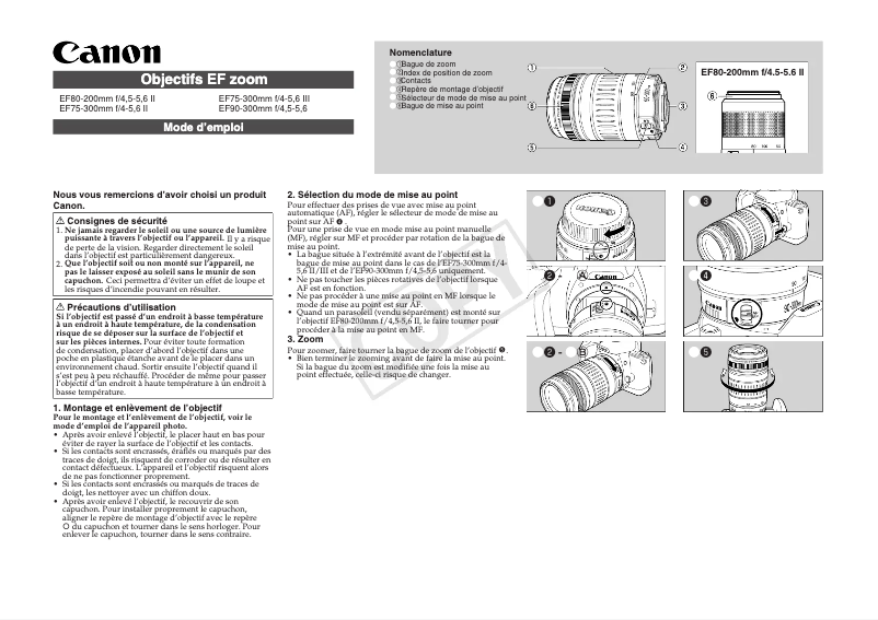 Página 1 del manual Manual de usuario Canon EF 75-300MM F4-5.6 III