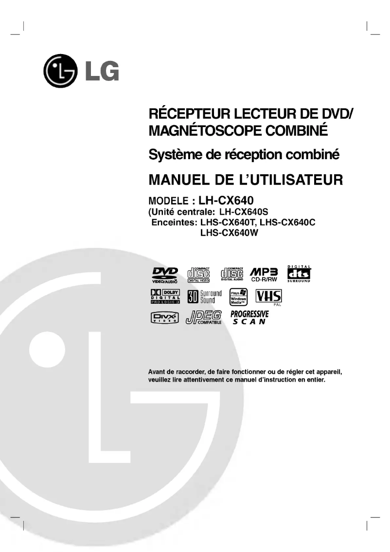 Página nº 1 - Manual de usuario LG LH-CX640W