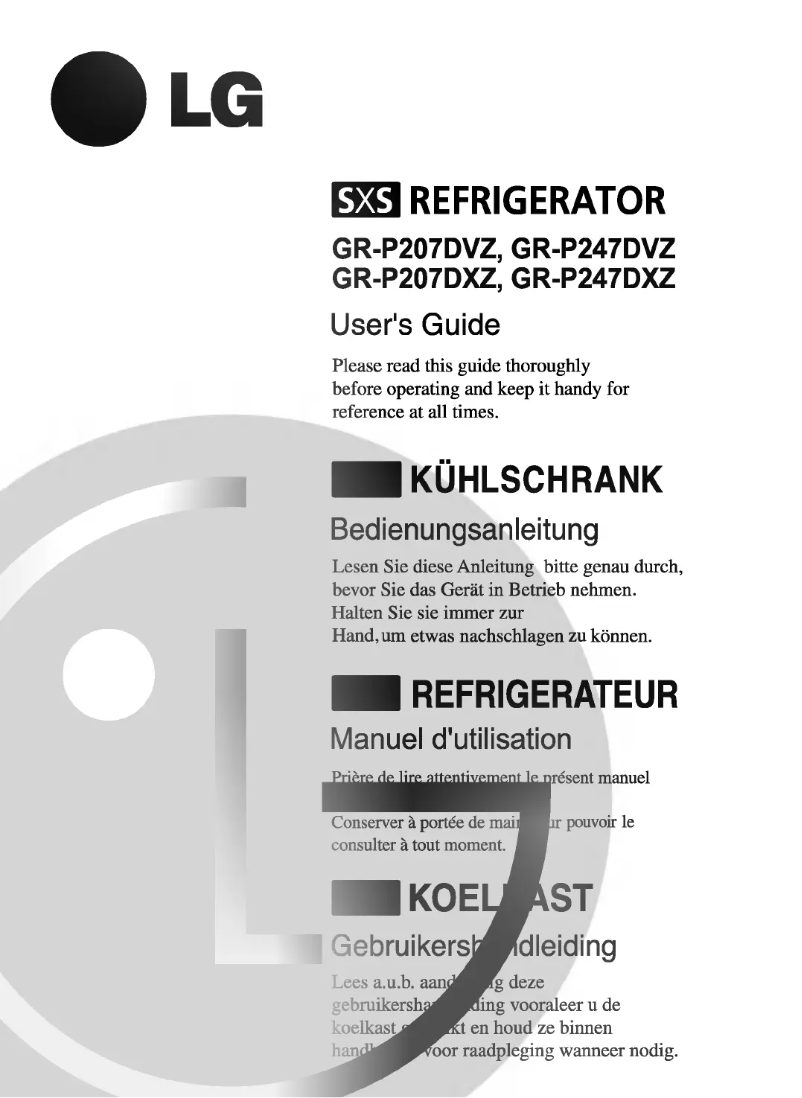 Imagen de la primera página del manual del dispositivo GR-P207DVZ