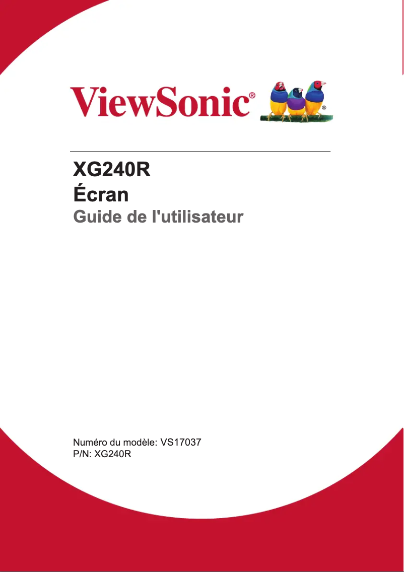 Imagen de la primera página del manual del dispositivo XG240R