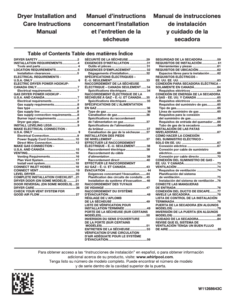 Página nº 1 - Manual de usuario Whirlpool WGD8127LW