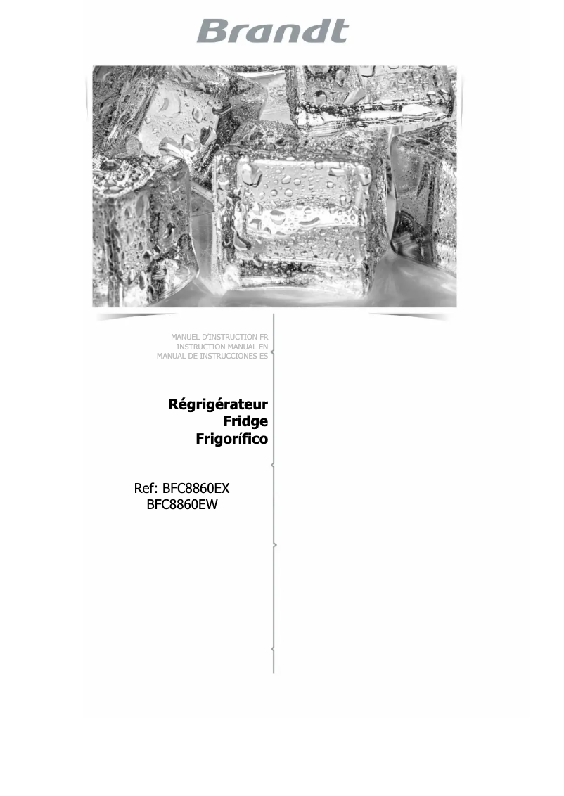 Imagen de la primera página del manual del dispositivo BFC8860EW