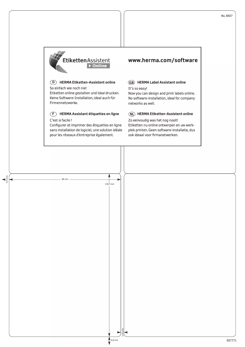 Página 1 del manual Manual de usuario Herma 8807