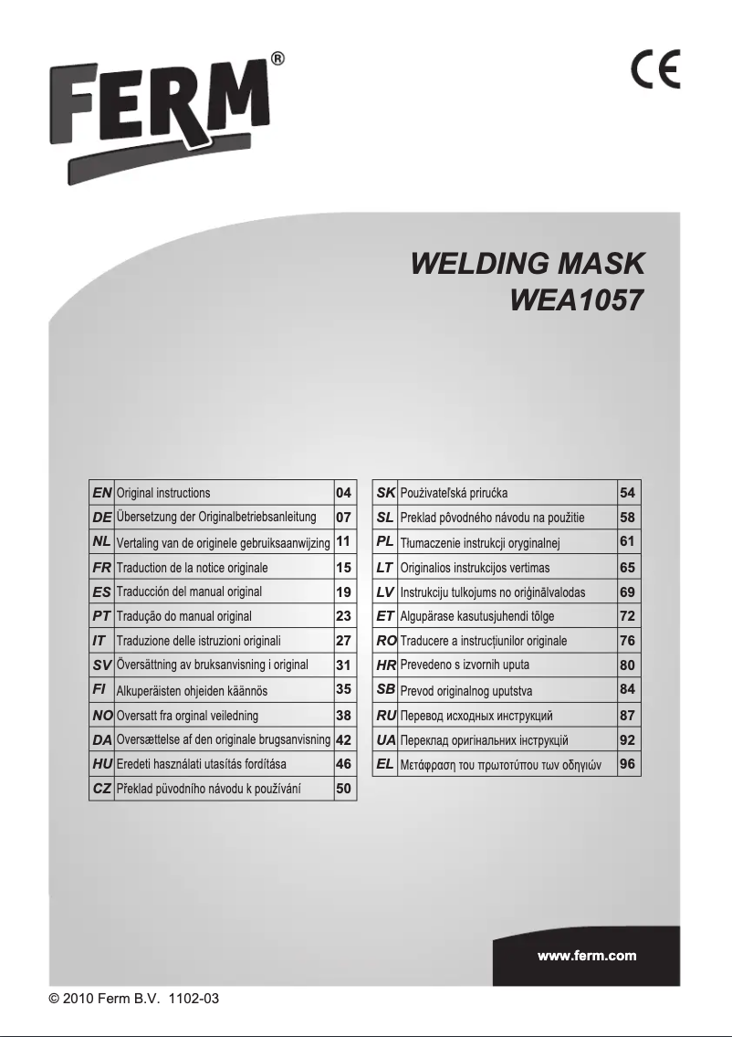 Página 1 del manual Manual de usuario Ferm WEA1057