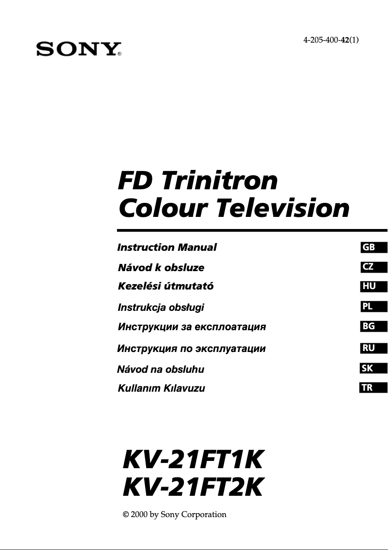 Imagen de la primera página del manual del dispositivo KV-21FT2K