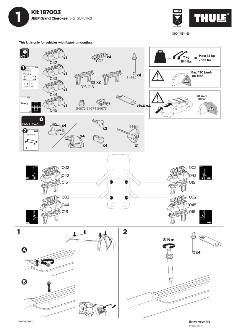 Imagen de la primera página del manual del dispositivo Kit 187003