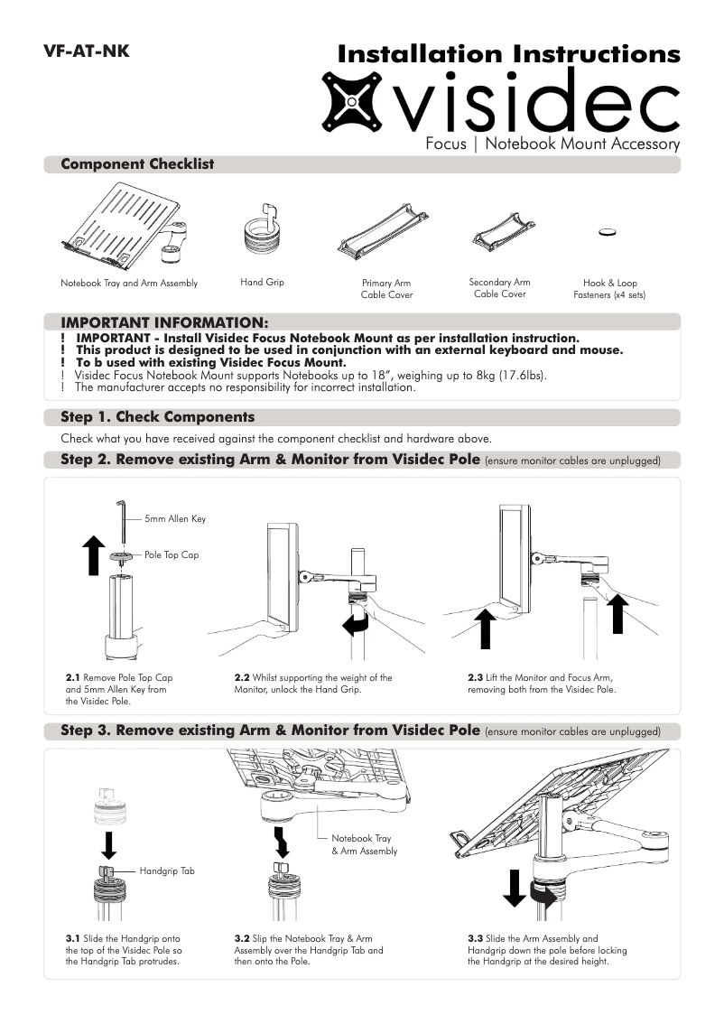 Imagen de la primera página del manual del dispositivo VF-AT-NK