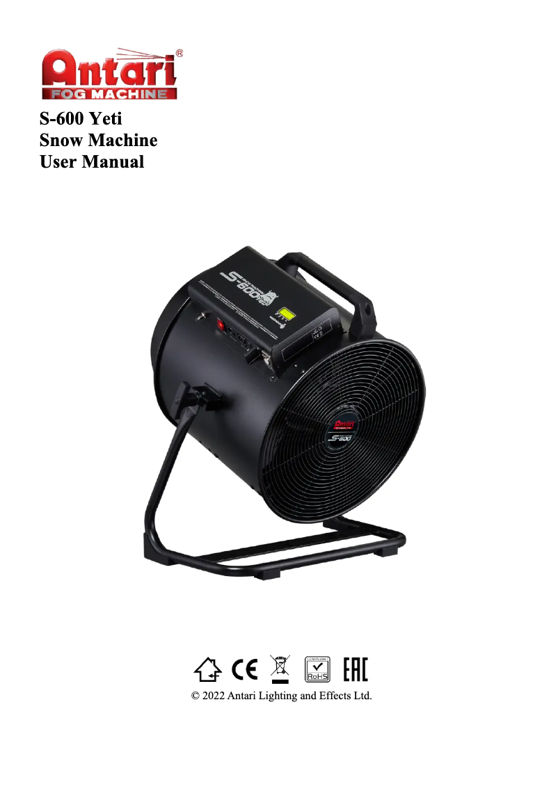 Imagen de la primera página del manual del dispositivo S-600