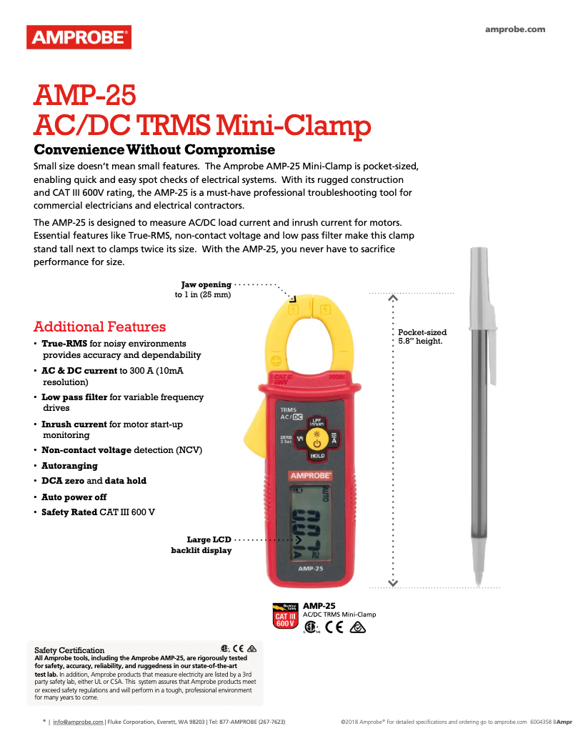Imagen de la primera página del manual del dispositivo AMP-25