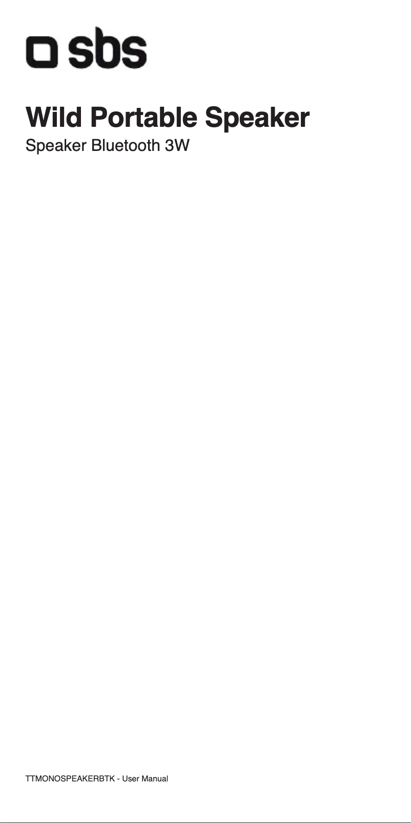 Página 1 del manual Manual de usuario SBS Wild Portable Speaker