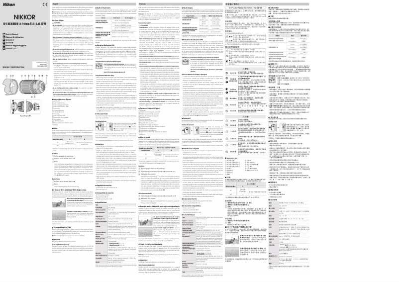 Página 1 del manual Manual de usuario Nikon AF-S DX Nikkor 18-140mm f/3.5-5.6G ED VR