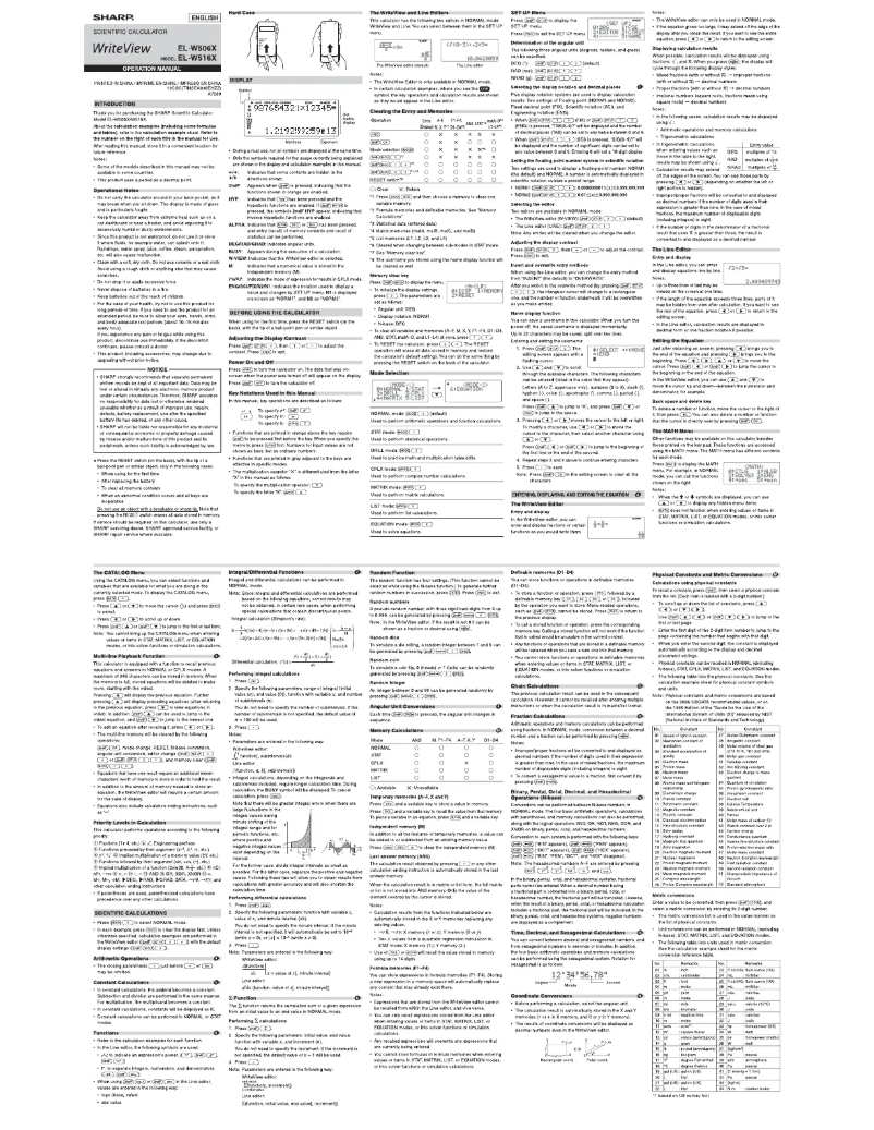 Imagen de la primera página del manual del dispositivo EL-W506X